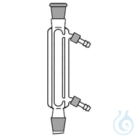 Refrigerante di Davies 400mm coni NS14/23 con portagomma GL Refrigerante di Davies in vetro Duran...